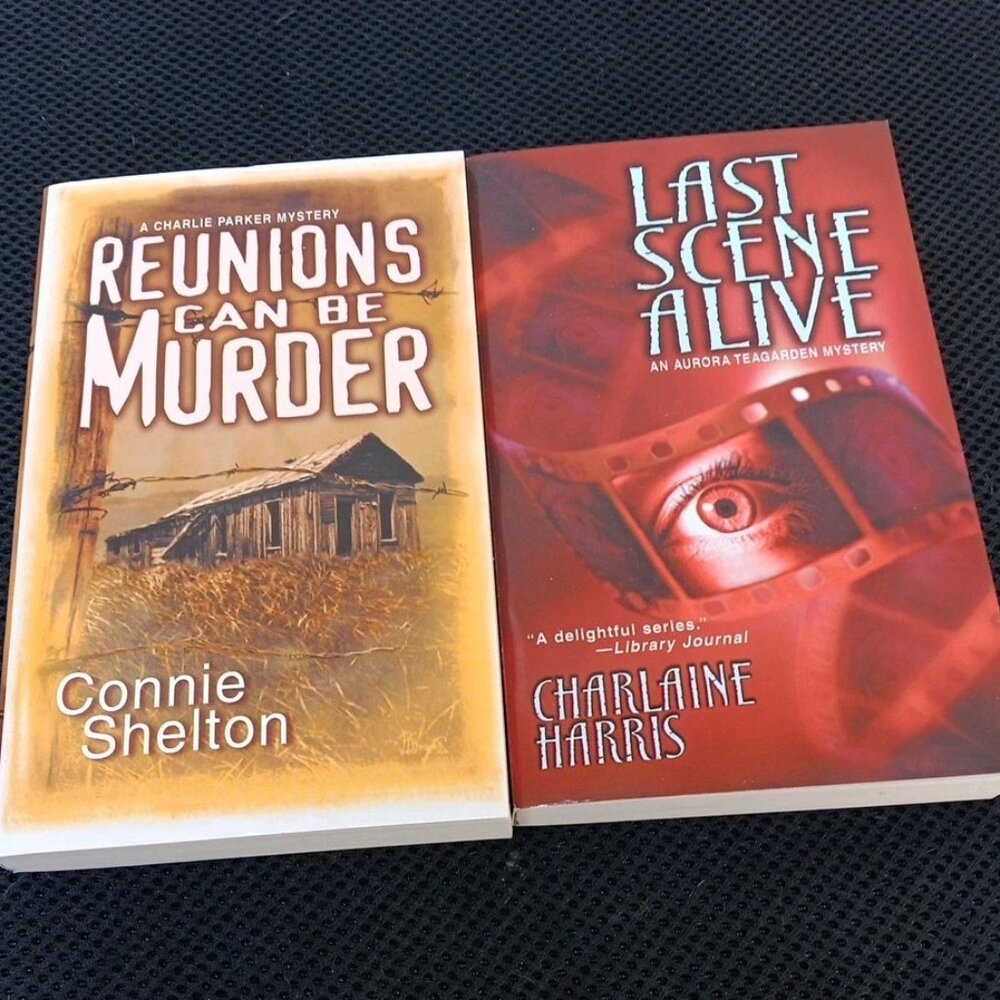 Reunions Can Be Murder -Connie Shelton & Last Scene‎ Alive C Harris. Lot Of 2